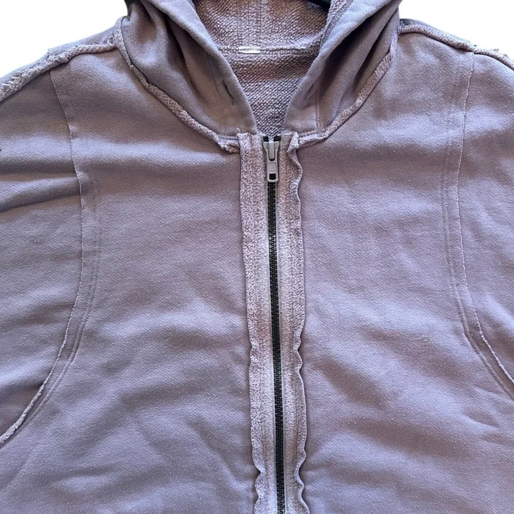 Alo Yoga Dusty Lavender Cropped Zip Up Hoodie Womens Small